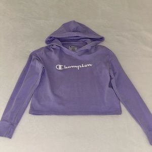 Purple Champion cropped hoodie (medium)
